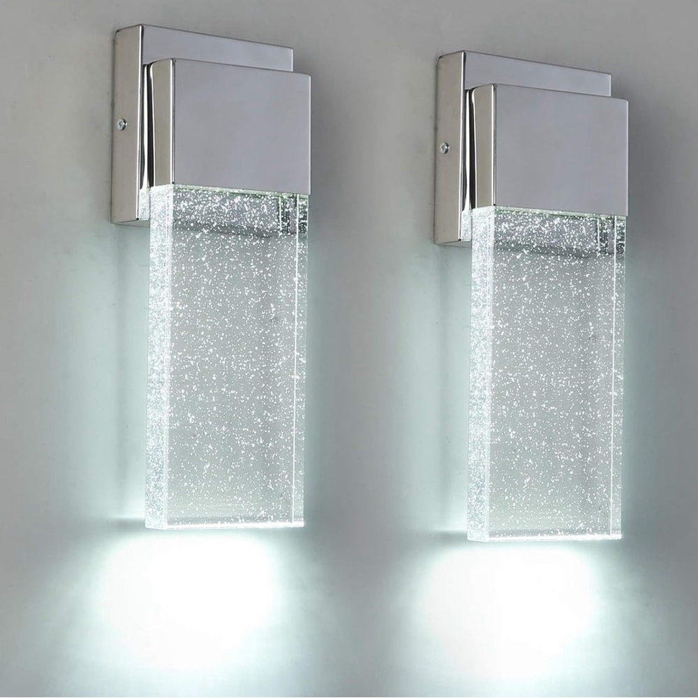 Set of 4 bubble crystal wall scones